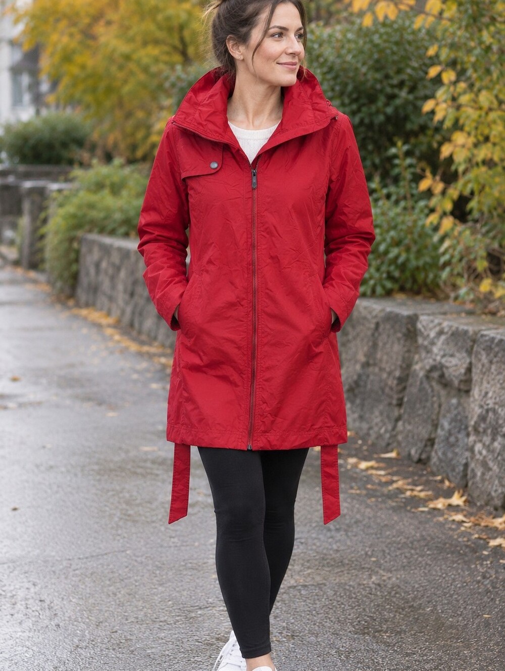 Lole Women's Bright Red Lightweight Trench Coat